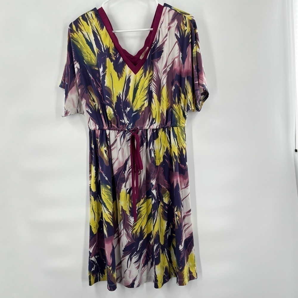 Jonathan Martin abstract print dress belted 10